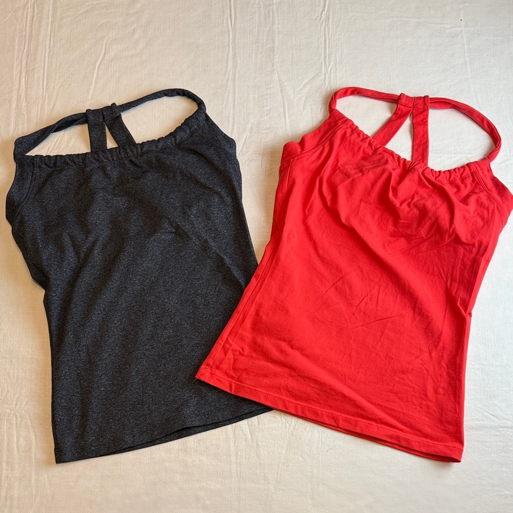 Prana Quinn Chakra Bundle Women's Charcoal CoralTank Tops Size S